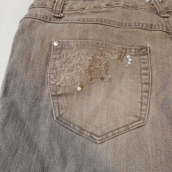 Style & Co Slim Leg Gray Sequin Jeans Sz 14 - Picture 8 of 8